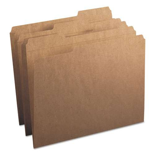 Heavyweight Kraft File Folder, 1/3-cut Tabs: Assorted, Letter Size, 0.75" Expansion, 11-pt Kraft, Brown, 100/box
