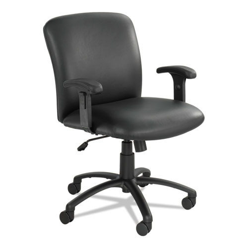 Uber Big/tall Series Mid Back Chair, Vinyl, Supports Up To 500 Lb, 18.5" To 22.5" Seat Height, Black