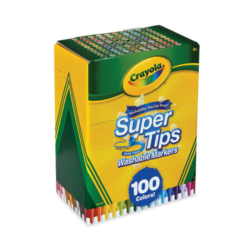 Super Tips Washable Markers, Fine/broad Bullet Tips, Assorted Colors, 100/set