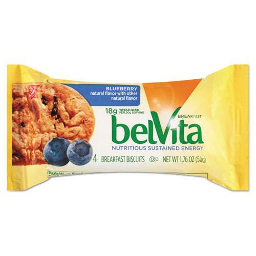 Belvita Breakfast Biscuits, 1.76 Oz Pack, Blueberry, 64/carton Belvita Breakfast Biscuits, 1.76 Oz Pack, Blueberry, 64/carton