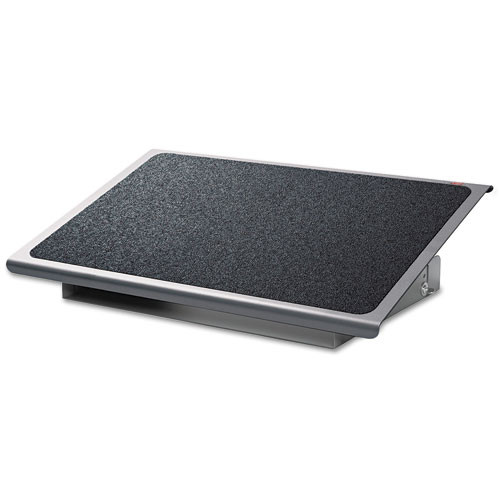Adjustable Steel Footrest, Nonslip Surface, 22w X 14d X 4-3/4h, Black/charcoal