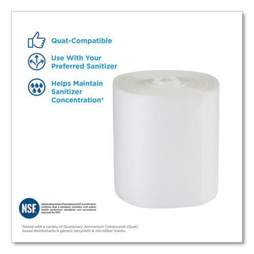 Foodservice Surface System Quat-compatible Disposable Wipe Refill, 1-ply, 8.1 X 12, White, 135 Sheets/roll, 6 Rolls/carton