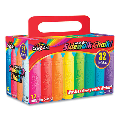 Washable Sidewalk Chalk, 12 Assorted Colors, 32 Sticks/box Washable Sidewalk Chalk, 12 Assorted Colors, 32 Sticks/box