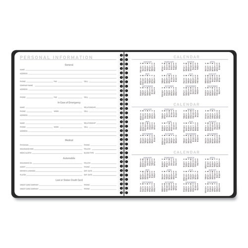 Contemporary Lite Weekly/monthly Planner, 11 X 8.25, Black Simulated Leather Cover, 12-month (jan To Dec): 2025