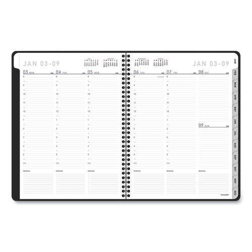 Contemporary Lite Weekly/monthly Planner, 11 X 8.25, Black Simulated Leather Cover, 12-month (jan To Dec): 2025