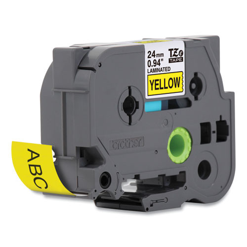 Tze Standard Adhesive Laminated Labeling Tape, 0.94" X 26.2 Ft, Black On Yellow Tze Standard Adhesive Laminated Labeling Tape, 0.94" X 26.2 Ft, Black On Yellow