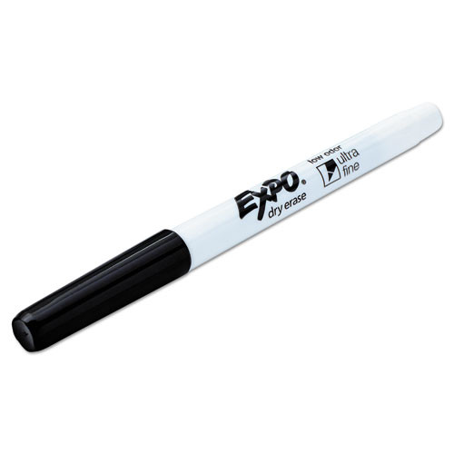 Low-odor Dry-erase Marker, Extra-fine Needle Tip, Black, 2/pack
