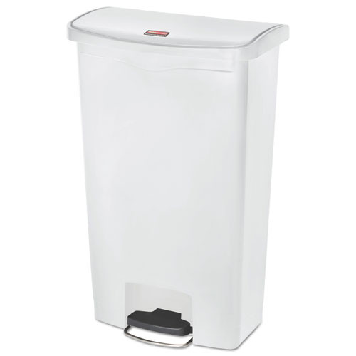 Slim Jim Resin Step-on Container, Front Step Style, 18 Gal, White Slim Jim Resin Step-on Container, Front Step Style, 18 Gal, White
