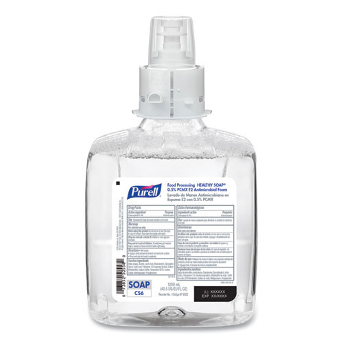 Food Processing Healthy Soap 0.5% Pcmx Antimicrobial E2 Foam Handwash, For Cs6 Dispensers, Fragrance-free, 1,200 Ml, 2/carton