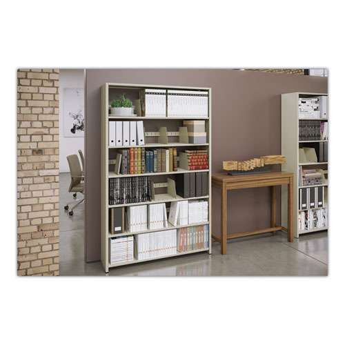 Snap-together Steel Seven-shelf Closed Starter Set, 48w X 12d X 88h, Sand Snap-together Steel Seven-shelf Closed Starter Set, 48w X 12d X 88h, Sand