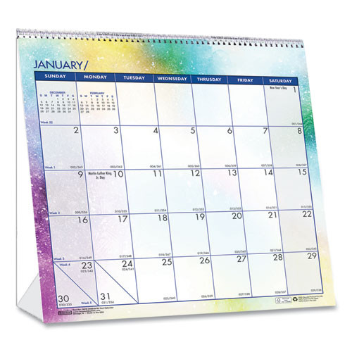 Recycled Cosmos Tent Calendar, Night Sky Artwork, 6 X 6, White/multicolor Sheets, 12-month (jan To Dec): 2025 Recycled Cosmos Tent Calendar, Night Sky Artwork, 6 X 6, White/multicolor Sheets, 12-month (jan To Dec): 2025