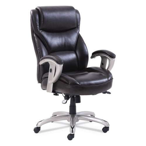 Emerson Big And Tall Task Chair, Supports Up To 400 Lb, 19.5" To 22.5" Seat Height, Brown Seat/back, Silver Base Emerson Big And Tall Task Chair, Supports Up To 400 Lb, 19.5" To 22.5" Seat Height, Brown Seat/back, Silver Base