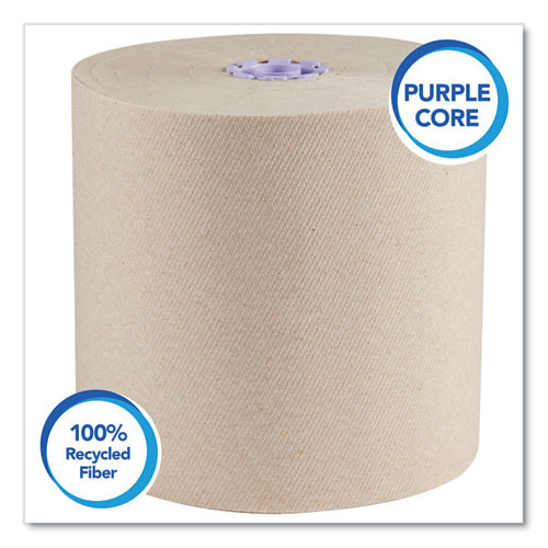 Essential 100% Recycled Fiber Hard Roll Towel, 1.75" Core, 8" X 700 Ft, Brown, 6/carton