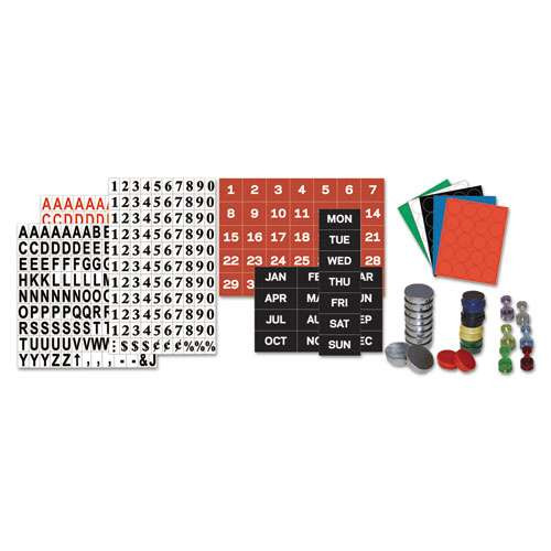 Interchangeable Magnetic Board Accessories, Letters, Black, 3/4"h