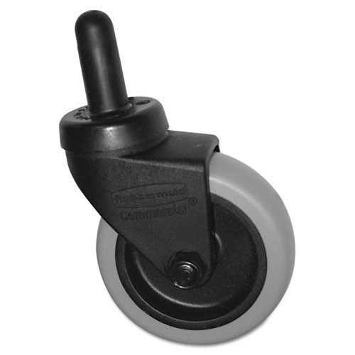 Replacement Swivel Bayonet Casters, 4" Wheel, Thermoplastic Rubber, Black