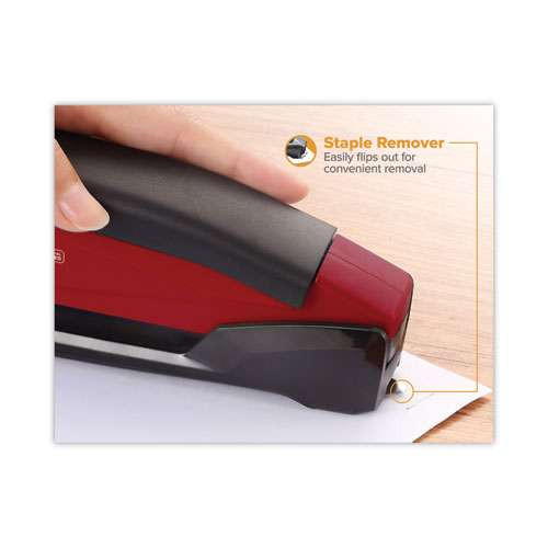 Inpower Spring-powered Desktop Stapler, 20-sheet Capacity, Red Inpower Spring-powered Desktop Stapler, 20-sheet Capacity, Red