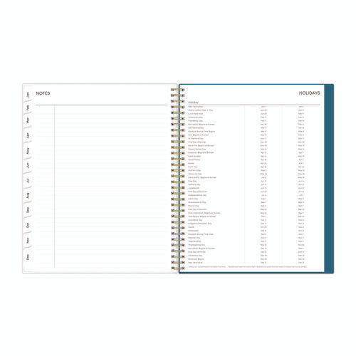 Bakah Blue Weekly/monthly Planner, Floral Artwork, 11 X 8.5, Blue/white Cover, 12-month (jan To Dec): 2025 Bakah Blue Weekly/monthly Planner, Floral Artwork, 11 X 8.5, Blue/white Cover, 12-month (jan To Dec): 2025
