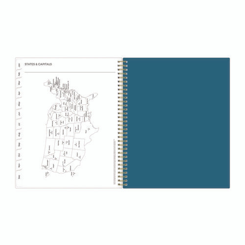 Bakah Blue Weekly/monthly Planner, Floral Artwork, 11 X 8.5, Blue/white Cover, 12-month (jan To Dec): 2025 Bakah Blue Weekly/monthly Planner, Floral Artwork, 11 X 8.5, Blue/white Cover, 12-month (jan To Dec): 2025