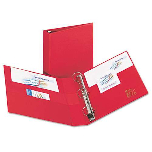 Heavy-duty Non-view Binder With Durahinge And One Touch Ezd Rings, 3 Rings, 1.5" Capacity, 11 X 8.5, Red Heavy-duty Non-view Binder With Durahinge And One Touch Ezd Rings, 3 Rings, 1.5" Capacity, 11 X 8.5, Red