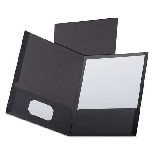 Linen Finish Twin Pocket Folders, 100-sheet Capacity, 11 X 8.5, Black, 25/box Linen Finish Twin Pocket Folders, 100-sheet Capacity, 11 X 8.5, Black, 25/box