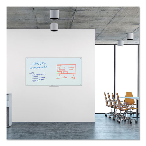Glass Dry Erase Board, 72 X 36, White Surface