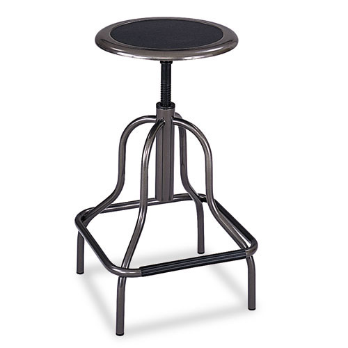 Diesel Industrial Stool, Backless, Supports Up To 250 Lb, 22" To 27" Seat Height, Pewter