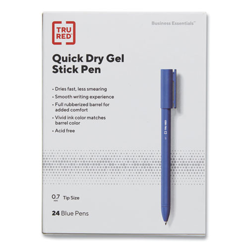 Quick Dry Gel Pen, Stick, Medium 0.7 Mm, Blue Ink, Blue Barrel, 24/pack Quick Dry Gel Pen, Stick, Medium 0.7 Mm, Blue Ink, Blue Barrel, 24/pack