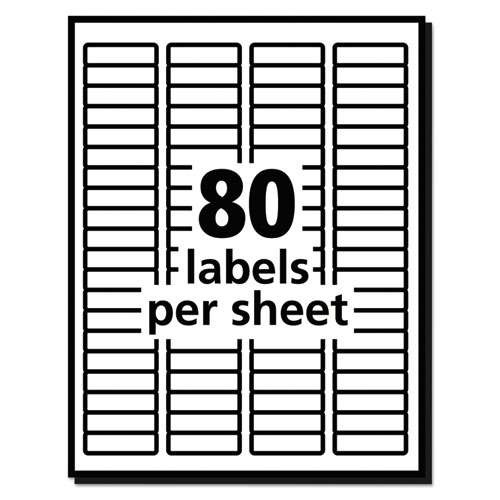 White Address Labels W/ Sure Feed Technology For Laser Printers, Laser Printers, 0.5 X 1.75, White, 80/sheet, 250 Sheets/box White Address Labels W/ Sure Feed Technology For Laser Printers, Laser Printers, 0.5 X 1.75, White, 80/sheet, 250 Sheets/box