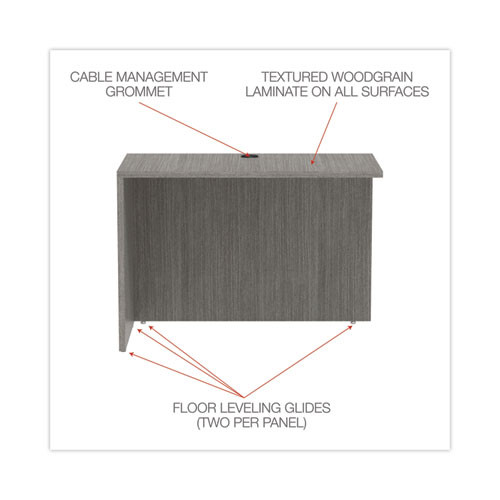Alera Valencia Series Reversible Return/bridge Shell, 42w X 23.63d X 29.5h, Gray Alera Valencia Series Reversible Return/bridge Shell, 42w X 23.63d X 29.5h, Gray