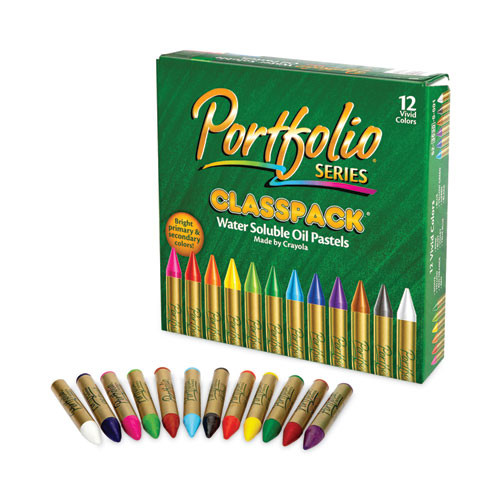 Portfolio Series Oil Pastels, 12 Assorted Colors, 300/carton