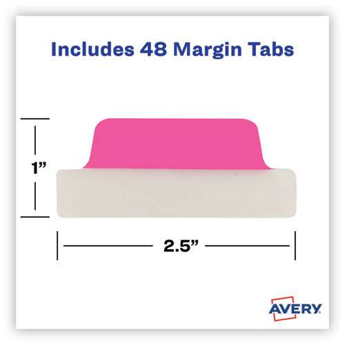 Ultra Tabs Repositionable Margin Tabs, 1/5-cut Tabs, Assorted Neon, 2.5" Wide, 48/pack Ultra Tabs Repositionable Margin Tabs, 1/5-cut Tabs, Assorted Neon, 2.5" Wide, 48/pack