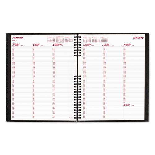 Coilpro Weekly Appointment Book In Columnar Format, 11 X 8.5, Black Lizard-look Cover, 12-month (jan To Dec): 2025 Coilpro Weekly Appointment Book In Columnar Format, 11 X 8.5, Black Lizard-look Cover, 12-month (jan To Dec): 2025