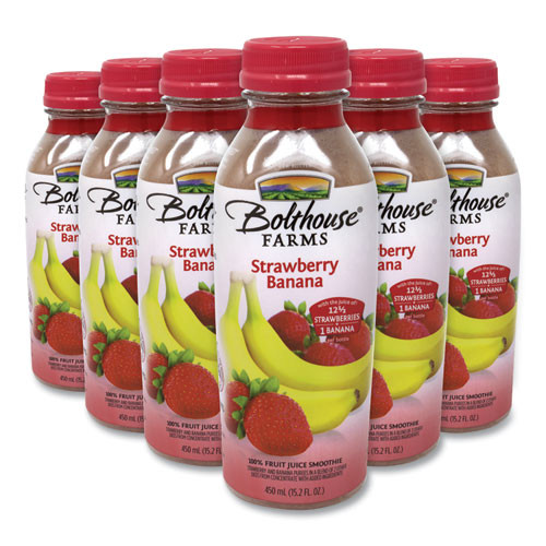 100% Fruit Juice Smoothie, Strawberry Banana, 15.2 Oz Bottle, 6/pack, Delivered In 1-4 Business Days