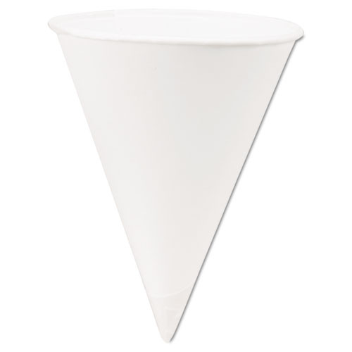 Paper Cone Water Cups, 4 Oz, Rolled Rim, White, 200/carton Paper Cone Water Cups, 4 Oz, Rolled Rim, White, 200/carton