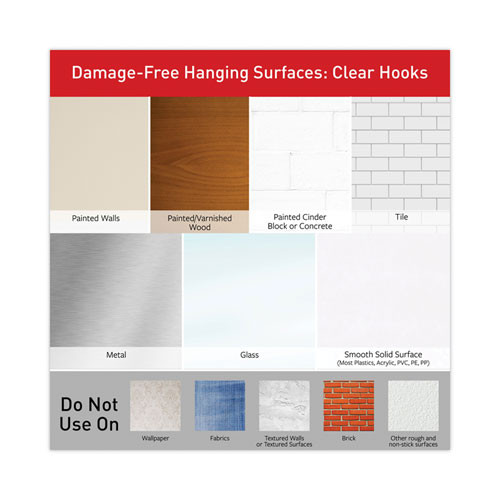 Clear Hooks And Strips, Plastic, Decorating Clips, 40 Clips And 48 Strips/pack