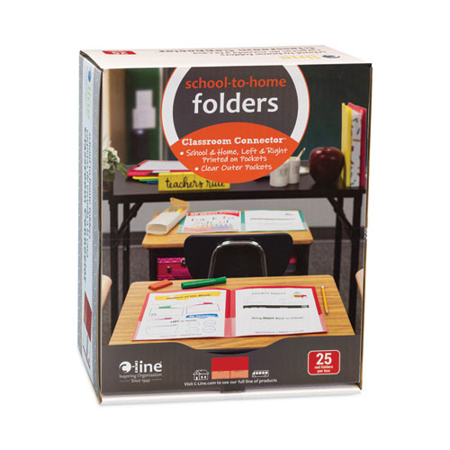 Classroom Connector Folders, 11 X 8.5, Red, 25/box Classroom Connector Folders, 11 X 8.5, Red, 25/box