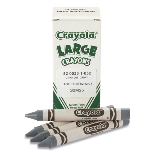 Large Crayons, Gray, 12/box