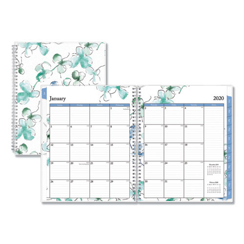 Lindley Weekly/monthly Planner, Lindley Floral Artwork, 8 X 5, White/blue/green Cover, 12-month (jan To Dec): 2024 Lindley Weekly/monthly Planner, Lindley Floral Artwork, 8 X 5, White/blue/green Cover, 12-month (jan To Dec): 2024