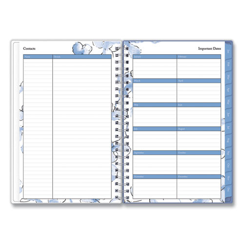 Lindley Weekly/monthly Planner, Lindley Floral Artwork, 8 X 5, White/blue/green Cover, 12-month (jan To Dec): 2024 Lindley Weekly/monthly Planner, Lindley Floral Artwork, 8 X 5, White/blue/green Cover, 12-month (jan To Dec): 2024