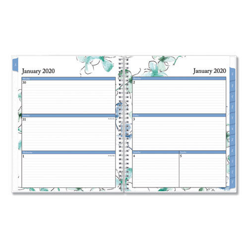 Lindley Weekly/monthly Planner, Lindley Floral Artwork, 8 X 5, White/blue/green Cover, 12-month (jan To Dec): 2024 Lindley Weekly/monthly Planner, Lindley Floral Artwork, 8 X 5, White/blue/green Cover, 12-month (jan To Dec): 2024