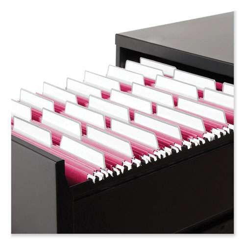 Colored Hanging File Folders With Protab Kit, Letter Size, 1/3-cut, Red Colored Hanging File Folders With Protab Kit, Letter Size, 1/3-cut, Red