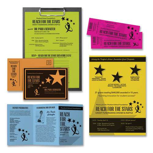 Color Cardstock, 65 Lb Cover Weight, 8.5 X 11, Assorted Bright Colors, 50/pack