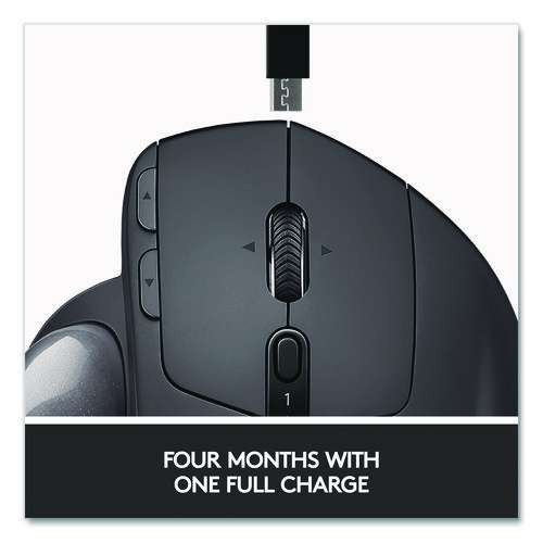 Mx Ergo Plus Advanced Wireless Trackball Mouse, 2.4 Ghz Frequency/33 Ft Wireless Range, Right Hand Use, Black Mx Ergo Plus Advanced Wireless Trackball Mouse, 2.4 Ghz Frequency/33 Ft Wireless Range, Right Hand Use, Black