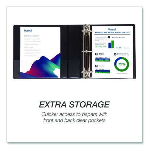 Durable D-ring View Binders, 3 Rings, 2" Capacity, 11.5" X 8.5", Black, 4/pack Durable D-ring View Binders, 3 Rings, 2" Capacity, 11.5" X 8.5", Black, 4/pack