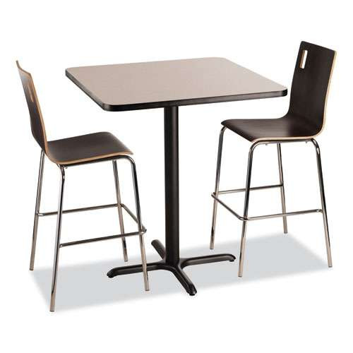 Cafe Table, 36w X 36d X 42h, Square Top/x-base, Gray Nebula Top, Black Base Cafe Table, 36w X 36d X 42h, Square Top/x-base, Gray Nebula Top, Black Base