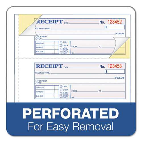 Tops 3-part Hardbound Receipt Book, Three-part Carbonless, 7 X 2.75, 4/page, 200 Forms Tops 3-part Hardbound Receipt Book, Three-part Carbonless, 7 X 2.75, 4/page, 200 Forms