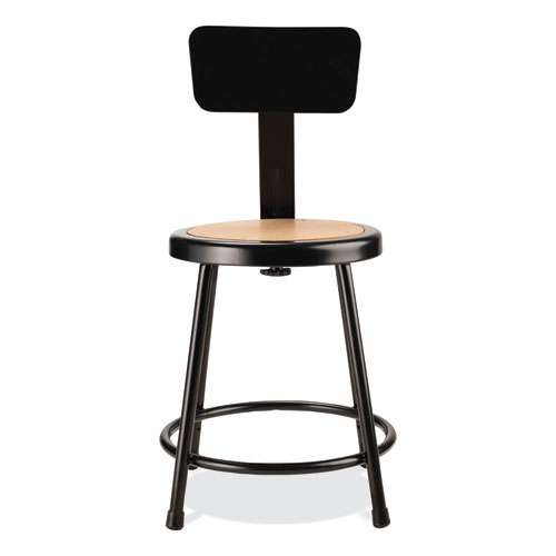 6200 Series Heavy Duty Stool With Backrest, Supports Up To 500 Lb, 18" Seat Height, Brown Seat, Black Back/base 6200 Series Heavy Duty Stool With Backrest, Supports Up To 500 Lb, 18" Seat Height, Brown Seat, Black Back/base