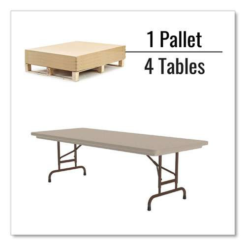 Adjustable Folding Tables, Rectangular, 72" X 30" X 22" To 32", Mocha Granite Top, Brown Legs, 4/pallet Adjustable Folding Tables, Rectangular, 72" X 30" X 22" To 32", Mocha Granite Top, Brown Legs, 4/pallet