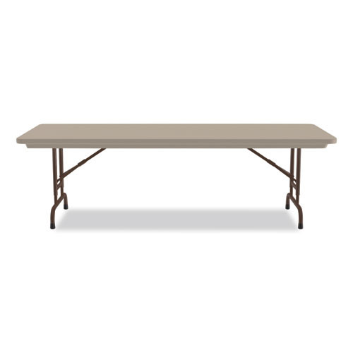 Adjustable Folding Tables, Rectangular, 72" X 30" X 22" To 32", Mocha Granite Top, Brown Legs, 4/pallet Adjustable Folding Tables, Rectangular, 72" X 30" X 22" To 32", Mocha Granite Top, Brown Legs, 4/pallet