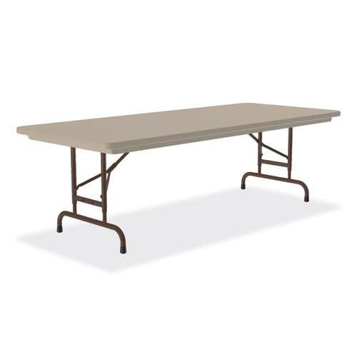 Adjustable Folding Tables, Rectangular, 72" X 30" X 22" To 32", Mocha Granite Top, Brown Legs, 4/pallet Adjustable Folding Tables, Rectangular, 72" X 30" X 22" To 32", Mocha Granite Top, Brown Legs, 4/pallet